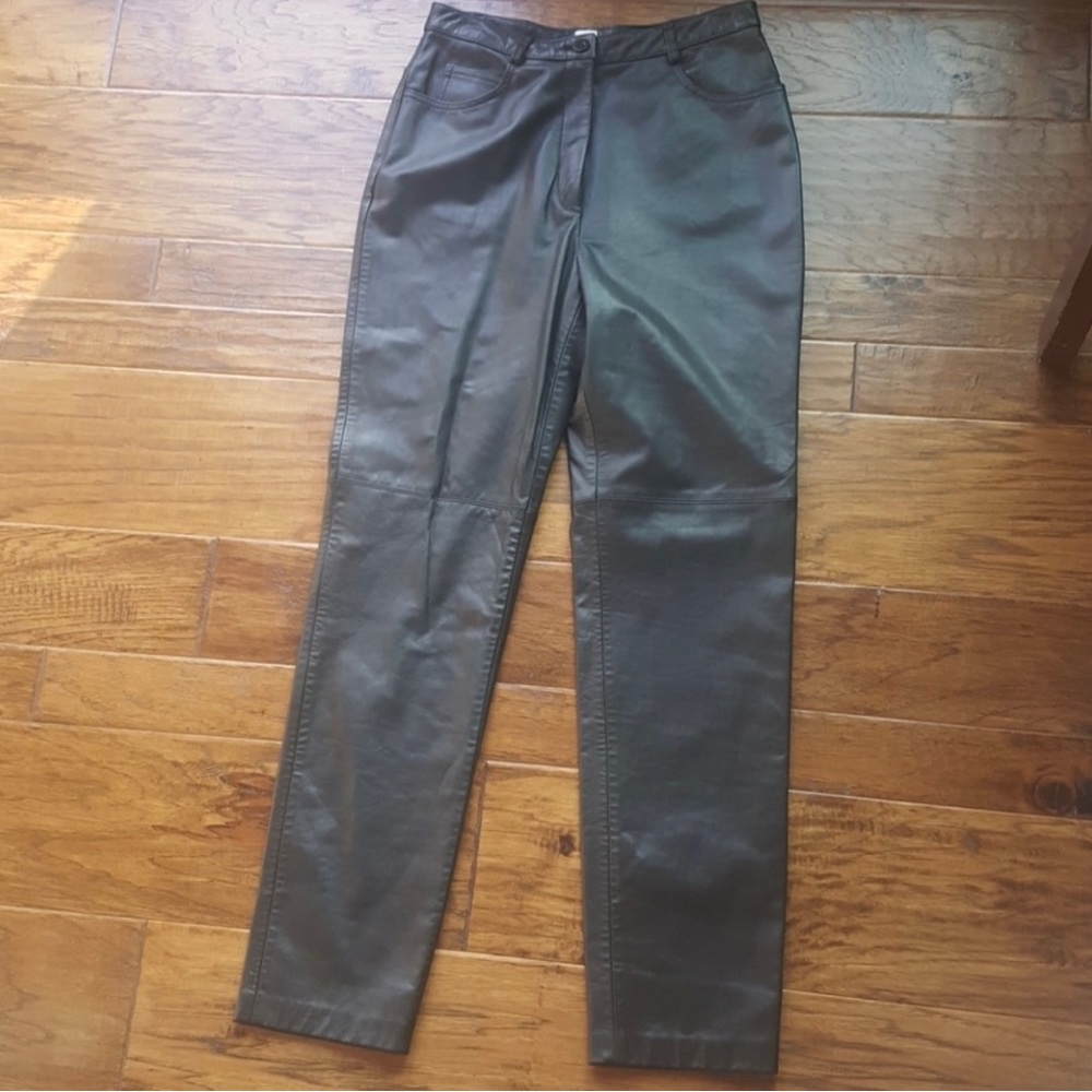Ann Klein leather pants Inseam 30.5" Like new